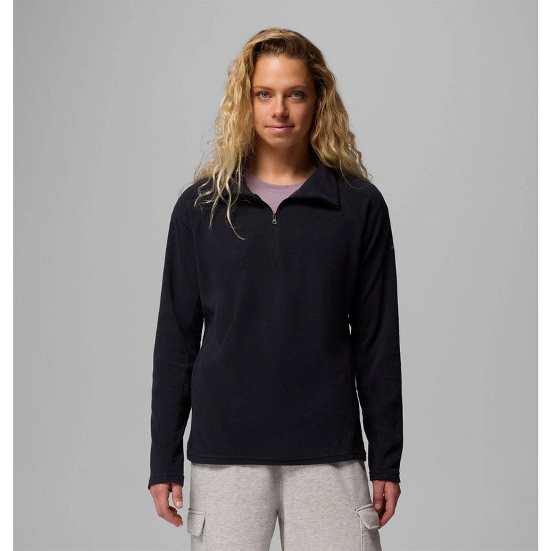 Load image into Gallery viewer, Person wearing a black long-sleeve shirt with a zipper on a gray background