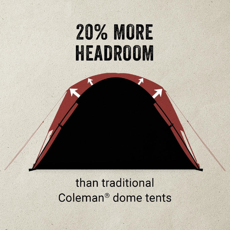 Load image into Gallery viewer, Coleman tent with text highlighting additional headroom