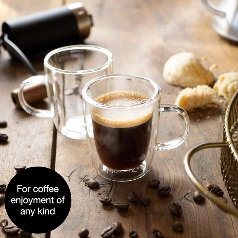 Load image into Gallery viewer, Barista 2 x 2.7 oz Coffee Glasses Double Walled - Double-Walled Glasses for Coffee, Tea or Dessert - Dishwasher Safe by Moritz & Moritz