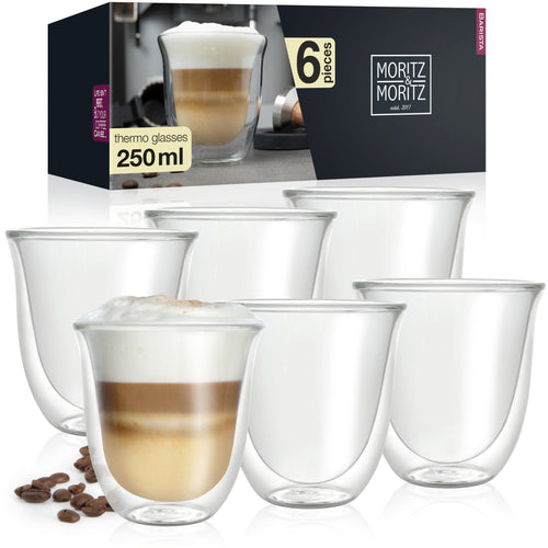 Caffe Italia Napoli Double Walled Coffee Glasses (Set of 6) by Moritz & Moritz