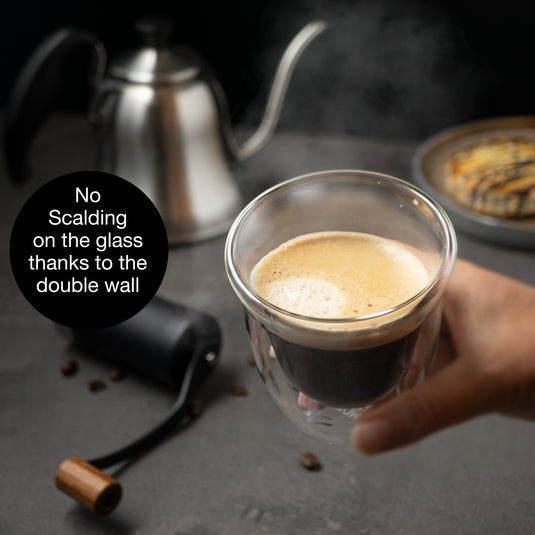 Caffe Italia Napoli Double Walled Coffee Glasses (Set of 6) by Moritz & Moritz
