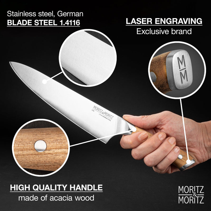 Load image into Gallery viewer, German Steel Professional Chef's Knife (8 inches) by Moritz & Moritz