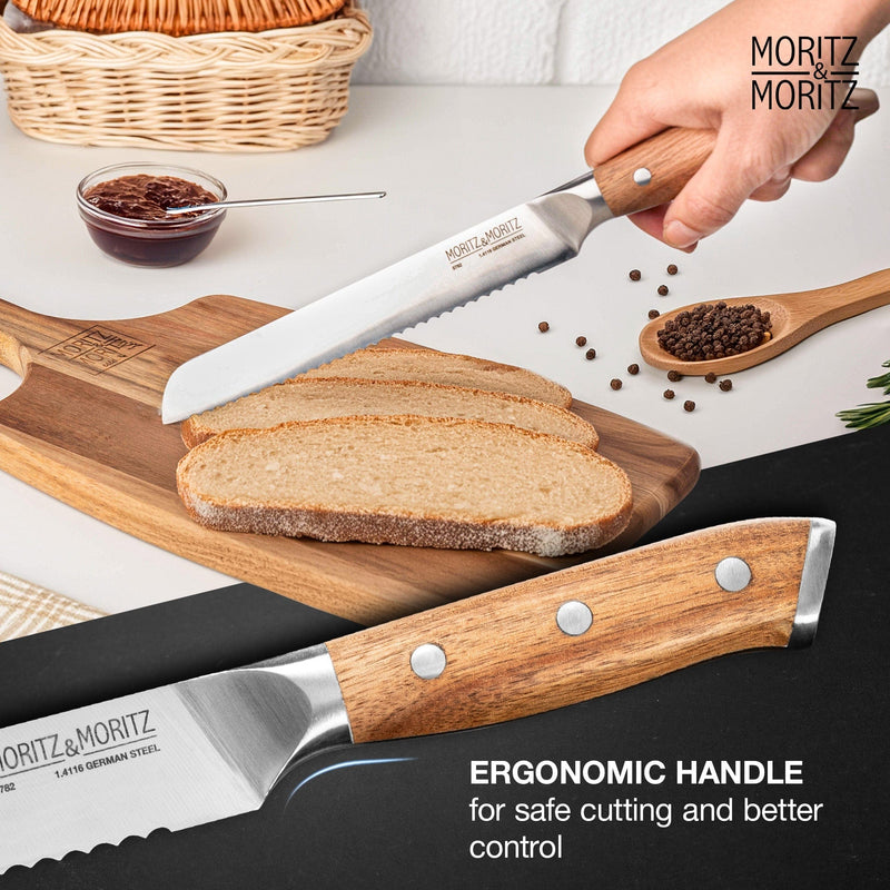 Load image into Gallery viewer, German Steel Professional Bread Knife (8 inches) by Moritz & Moritz
