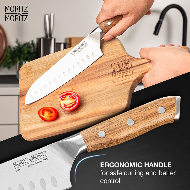 Load image into Gallery viewer, German Steel Professional Santoku Knife (7 inches) by Moritz & Moritz