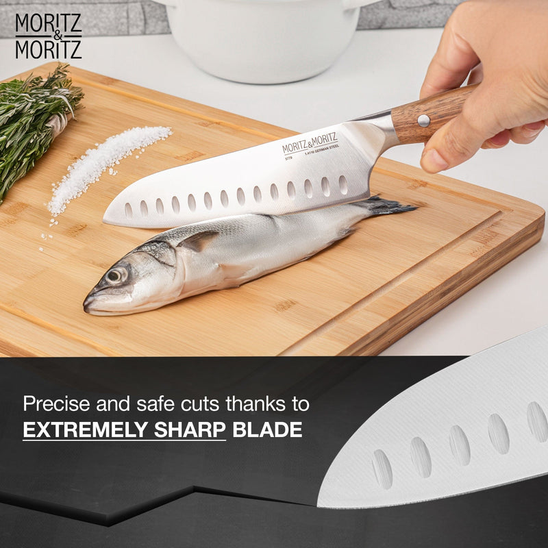 Load image into Gallery viewer, German Steel Professional Santoku Knife (7 inches) by Moritz & Moritz