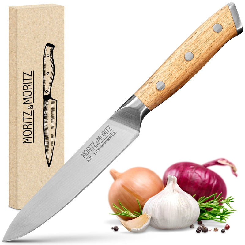 Load image into Gallery viewer, German Steel Professional Multipurpose Kitchen Knife (5 inches) by Moritz & Moritz