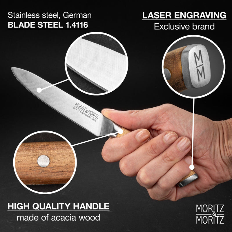 Load image into Gallery viewer, German Steel Professional Multipurpose Kitchen Knife (5 inches) by Moritz & Moritz