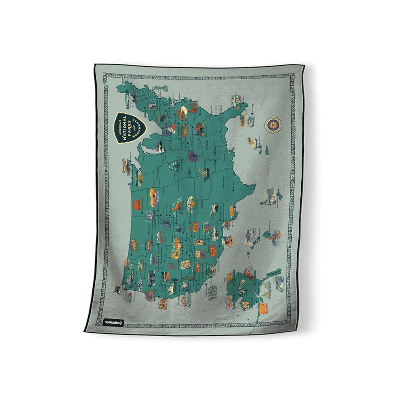 Load image into Gallery viewer, Nomadix Blanket Towel: National Parks and Monuments Map