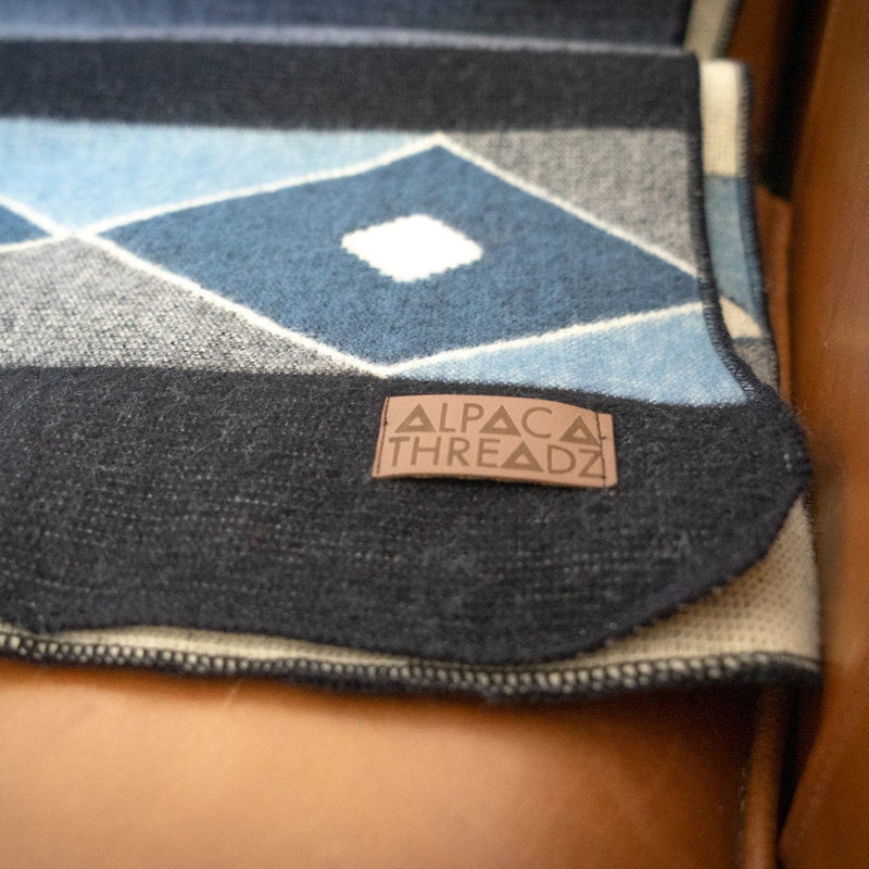 Load image into Gallery viewer, Andean Alpaca Wool Blanket - Midnight by Alpaca Threadz