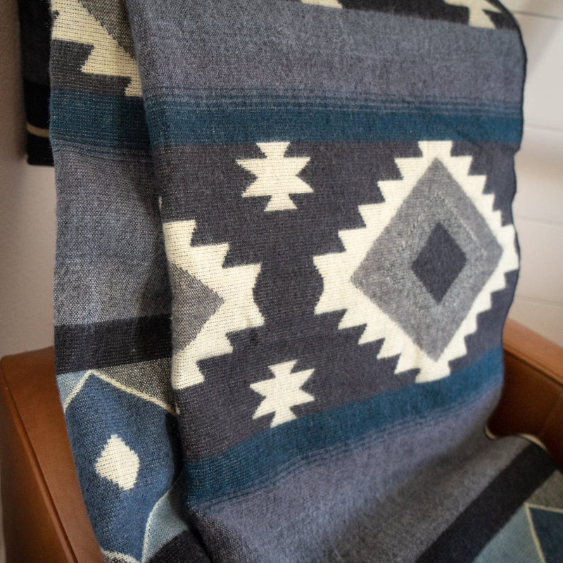 Load image into Gallery viewer, Andean Alpaca Wool Blanket - Midnight by Alpaca Threadz