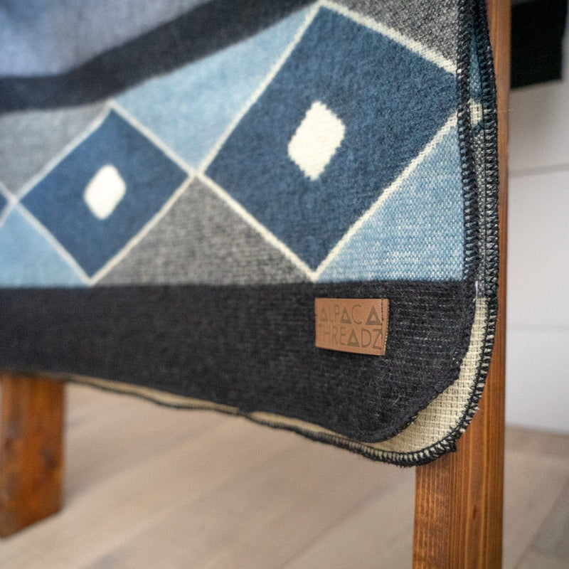 Load image into Gallery viewer, Andean Alpaca Wool Blanket - Midnight by Alpaca Threadz