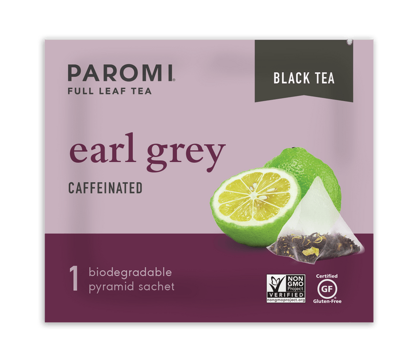 Load image into Gallery viewer, Organic Earl Grey Black Tea, Full Leaf, in Pyramid Tea Bags by Paromi Tea