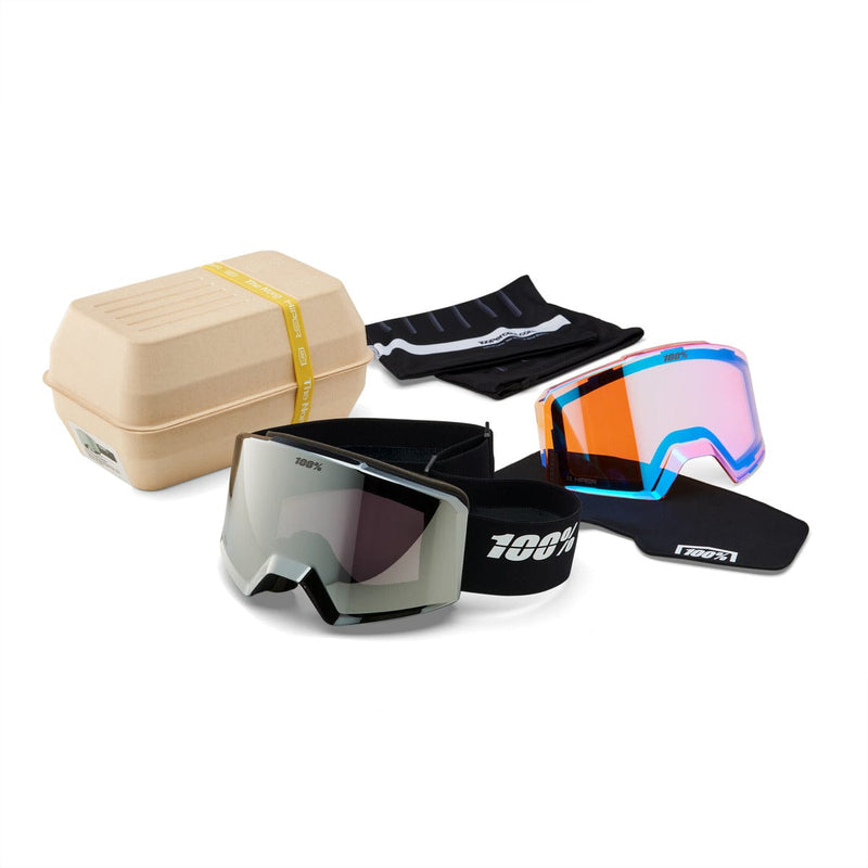 Load image into Gallery viewer, 100% NORG HiPER Goggle Black/Silver - Mirror Silver Lens
