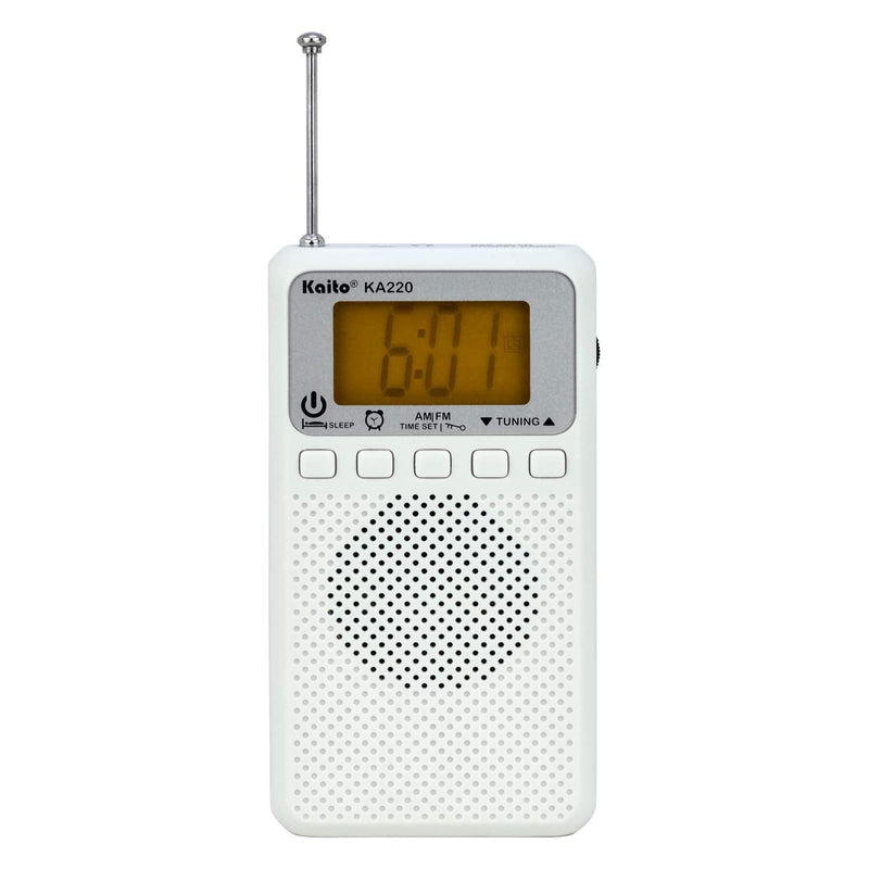 Load image into Gallery viewer, Kaito KA220W Pocket Digital AM/FM Radio with Alarm Clock & Sleep Timer