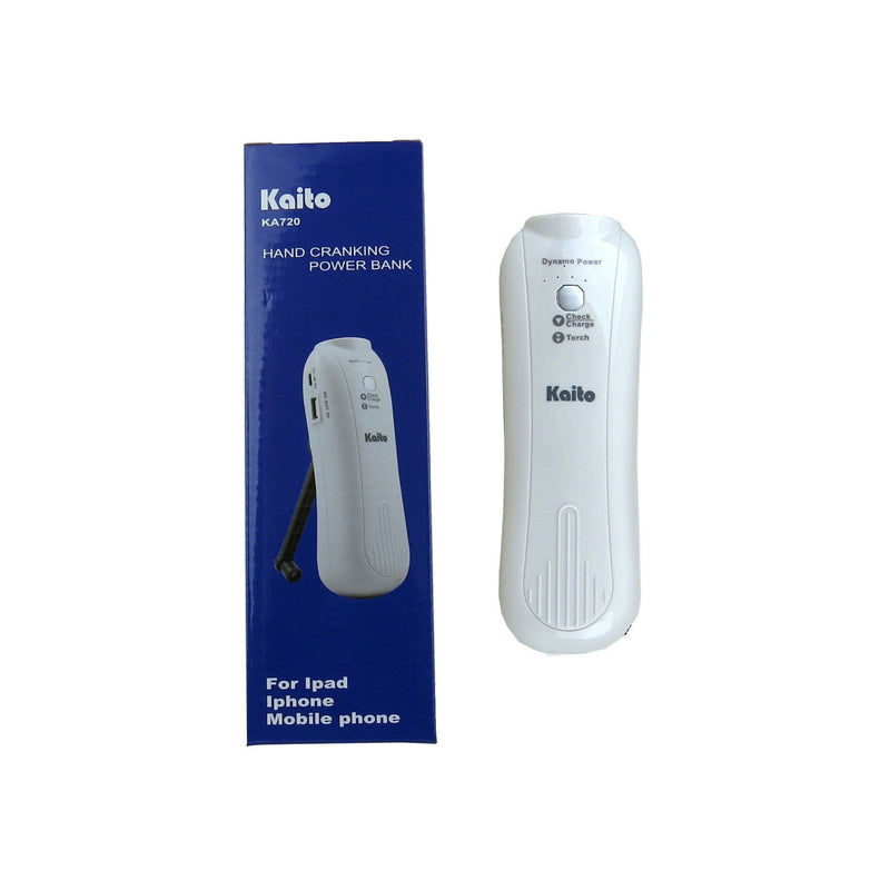 Load image into Gallery viewer, Kaito hand cranking power bank with packaging on a white background