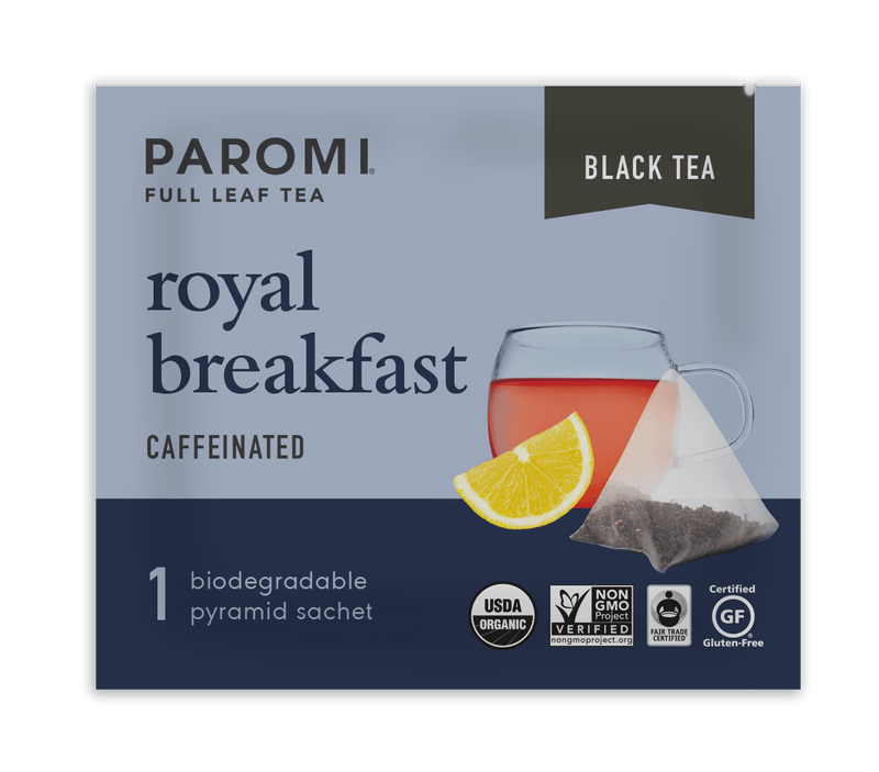 Load image into Gallery viewer, Organic Royal Breakfast Black Tea, Full Leaf, in Pyramid Tea Bags by Paromi Tea
