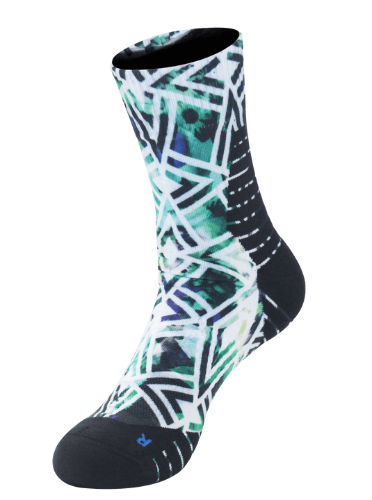 Multicolor Yatta Life Ultimate Unisex Waterproof Socks with bamboo rayon, nylon, and elastic, over ankle length.