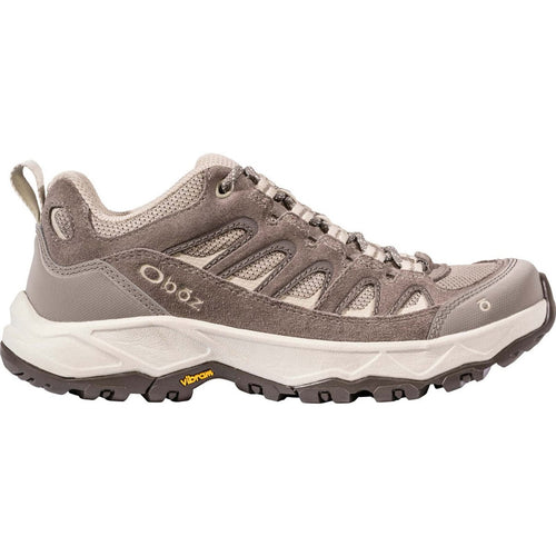 Brown hiking shoe with 'Vibram' branding on a white background