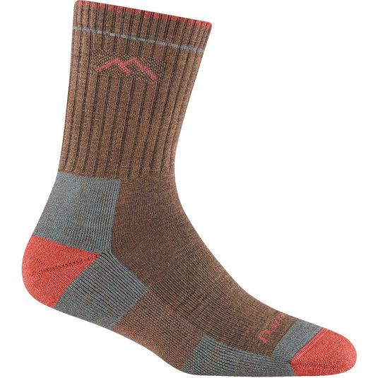 Brown sock with red and gray accents on a white background