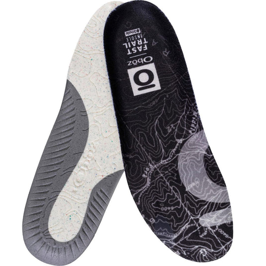Insole with topographic pattern and Opz branding on a white background