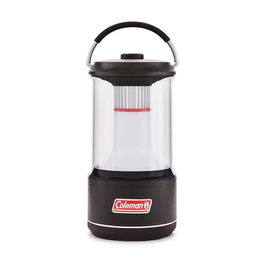 Black Coleman lantern on a white background