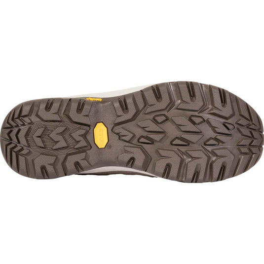 Close-up of a shoe sole with a textured pattern on a white background