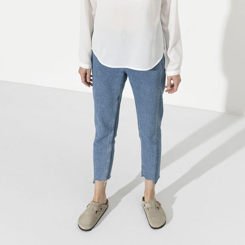 Load image into Gallery viewer, Birkenstock Boston Soft Footbed Narrow Taupe Suede