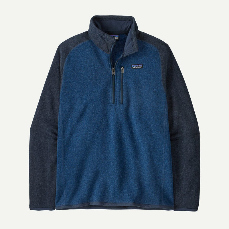 Load image into Gallery viewer, Blue fleece pullover with brand logo on a white background
