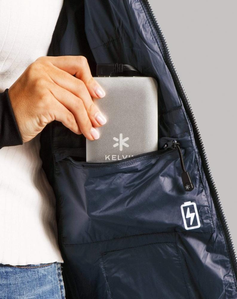Load image into Gallery viewer, Aura Women's Heated Jacket | Space Blue by Kelvin Coats