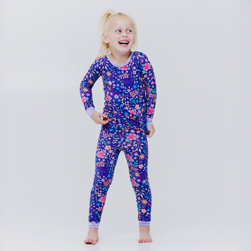 Load image into Gallery viewer, Orchid Gardens Long Sleeve Pajamas - Bam &amp; Stitch
