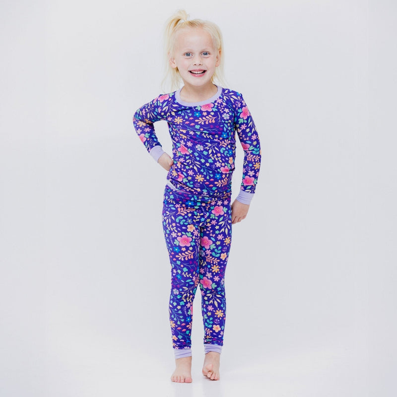 Load image into Gallery viewer, Orchid Gardens Long Sleeve Pajamas - Bam &amp; Stitch
