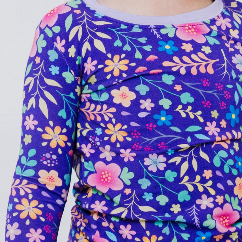 Load image into Gallery viewer, Orchid Gardens Long Sleeve Pajamas - Bam &amp; Stitch
