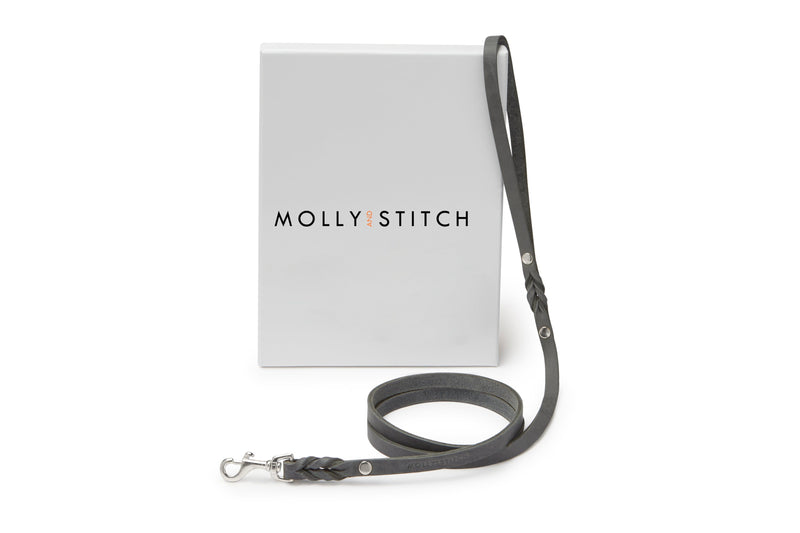 Load image into Gallery viewer, Butter Leather City Dog Leash - Timeless Grey by Molly And Stitch US