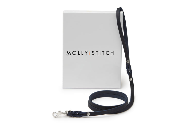 Load image into Gallery viewer, Butter Leather City Dog Leash - Navy Blue by Molly And Stitch US