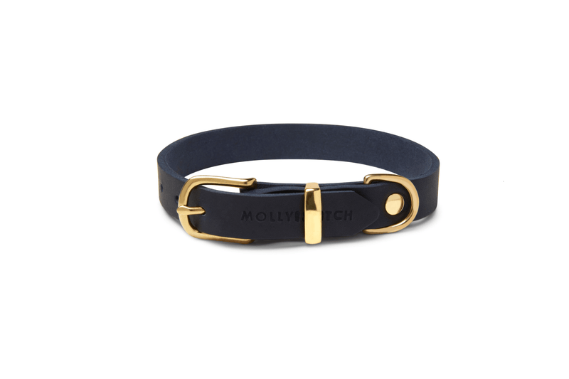 Load image into Gallery viewer, Butter Leather Dog Collar - Navy Blue by Molly And Stitch US