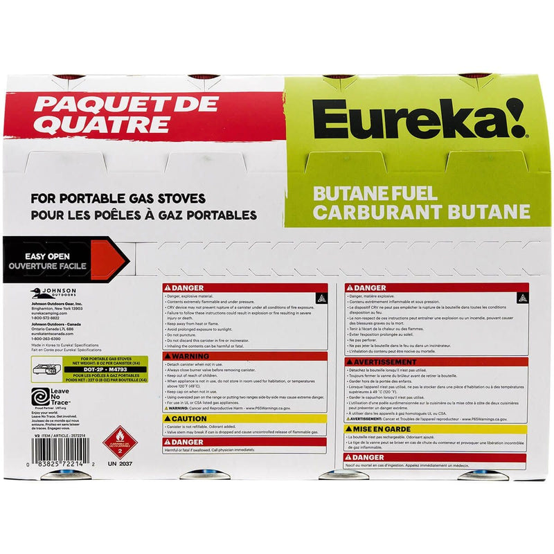 Load image into Gallery viewer, Eureka Butane Fuel 8oz - 4 pack
