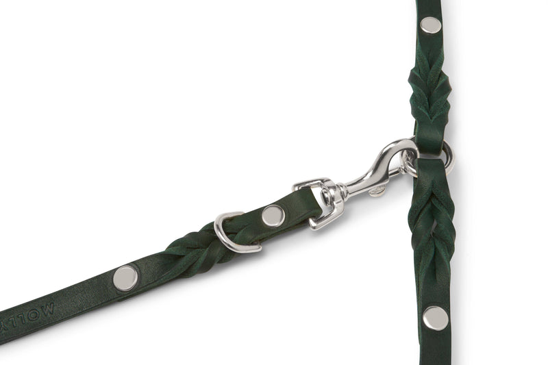 Load image into Gallery viewer, Butter Leather 2x Adjustable Dog Leash - Forest Green by Molly And Stitch US