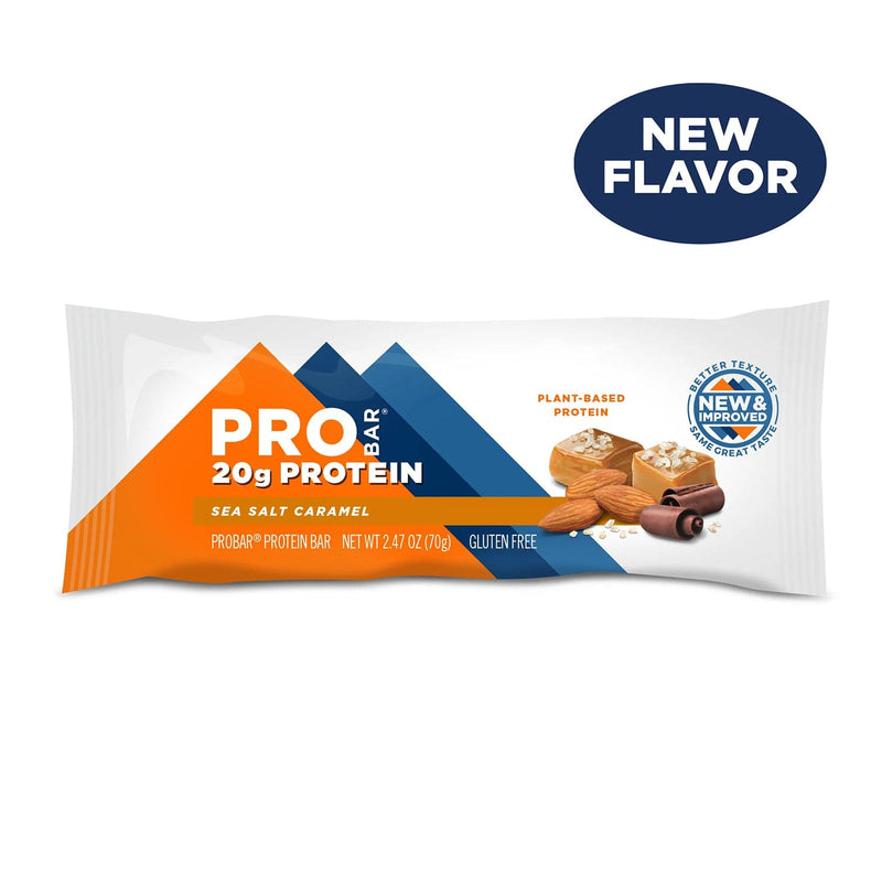 Load image into Gallery viewer, ProBar Peak Frosted Sea Salt Caramel Chewy Plant Based Protein Snack Bar