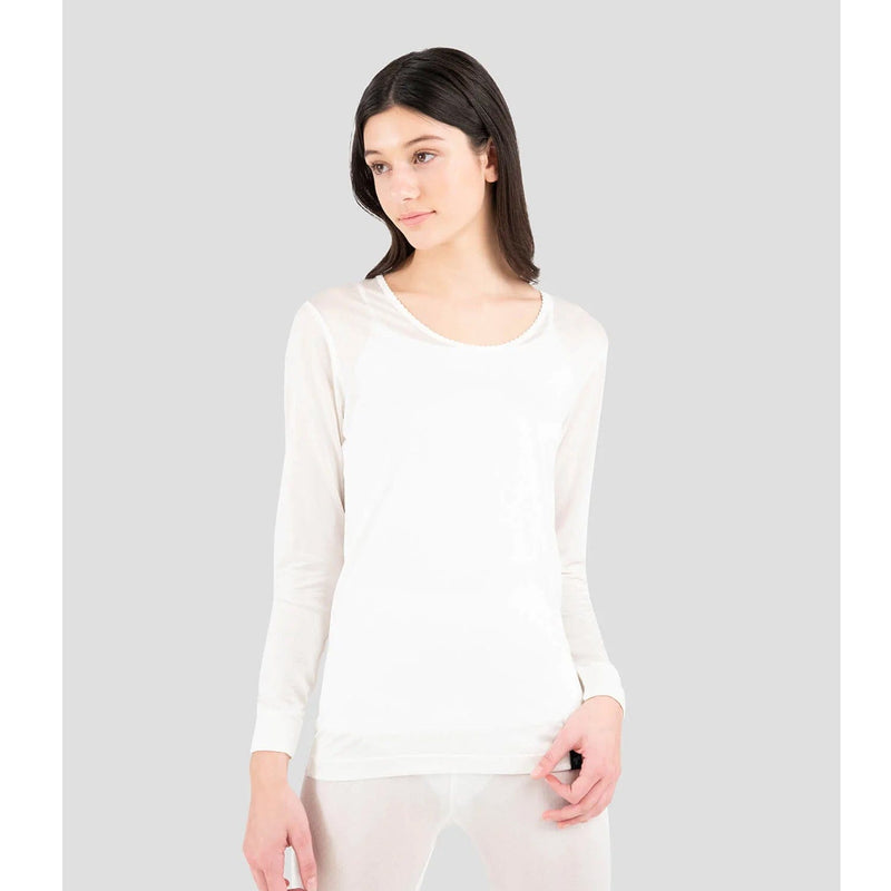 Load image into Gallery viewer, Terramar ThermaSilk CS Pointelle Silk Lightweight Long Sleeve Scoopneck Shirt - Women's