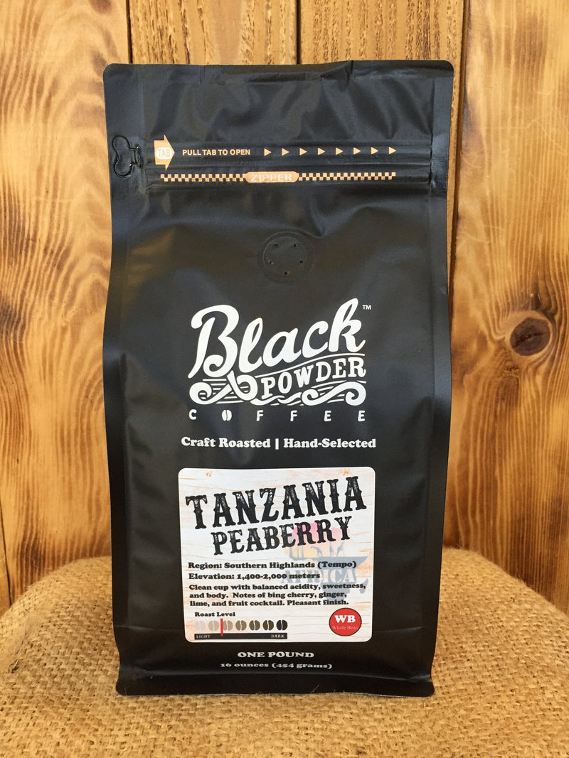 Load image into Gallery viewer, Tanzania Peaberry Coffee | Light Roast by Black Powder Coffee
