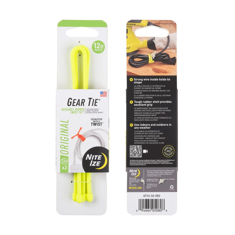 Load image into Gallery viewer, Nite Ize Gear Tie Reusable Rubber Twist Tie 12 in. - 2 Pack