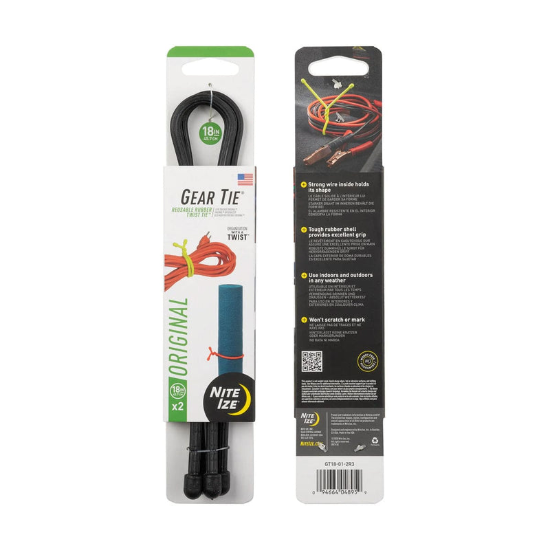 Load image into Gallery viewer, Nite Ize Gear Tie Reusable Rubber Twist Tie 18 in. - 2 Pack