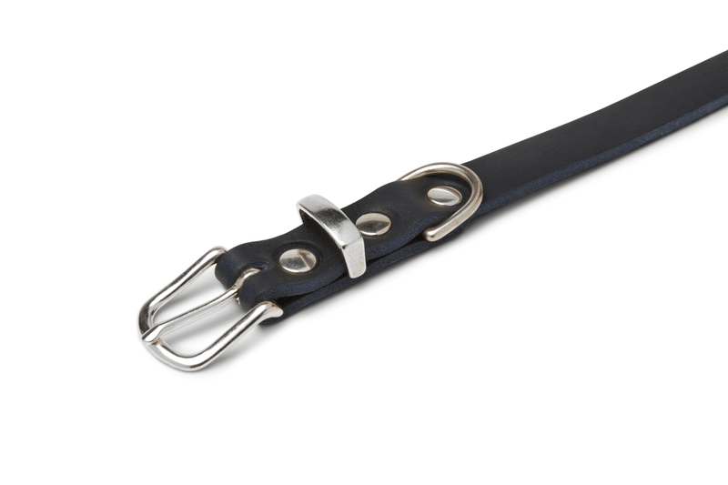 Load image into Gallery viewer, Butter Leather Dog Collar - Navy Blue by Molly And Stitch US