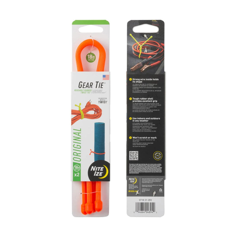 Load image into Gallery viewer, Nite Ize Gear Tie Reusable Rubber Twist Tie 18 in. - 2 Pack
