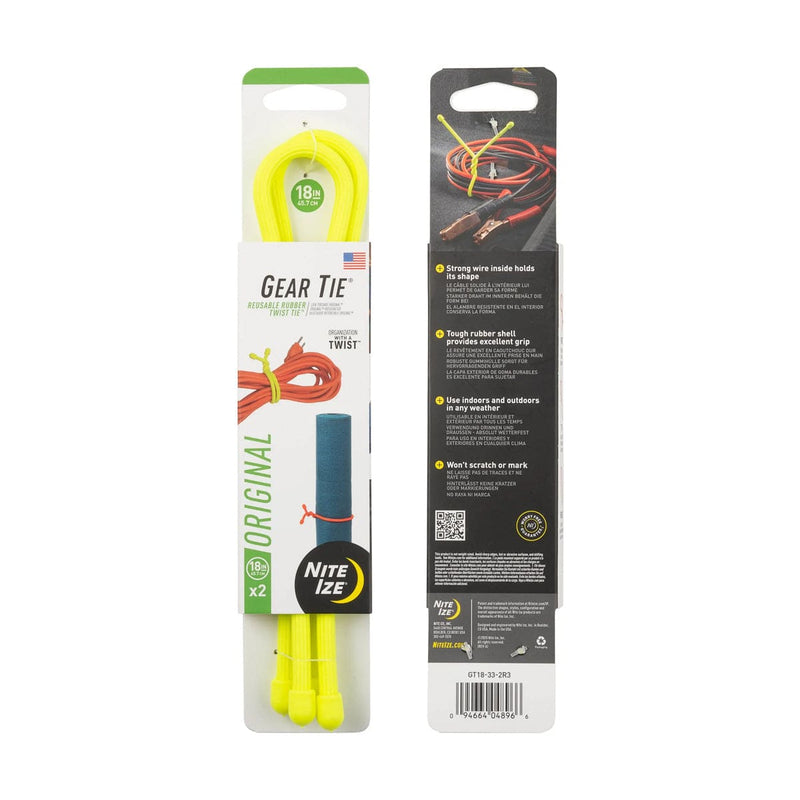 Load image into Gallery viewer, Nite Ize Gear Tie Reusable Rubber Twist Tie 18 in. - 2 Pack