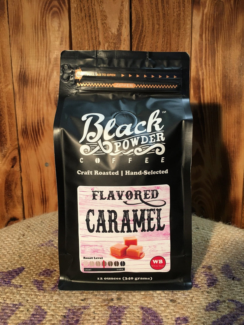 Load image into Gallery viewer, Caramel Flavored Coffee by Black Powder Coffee