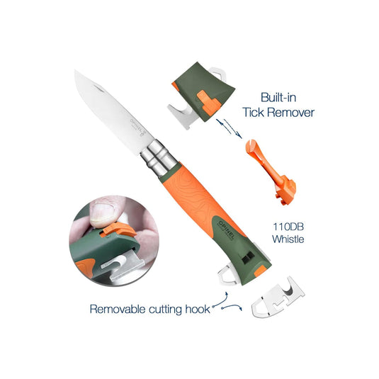 Opinel No. 12 Explore Folding Knife with Tick Remover