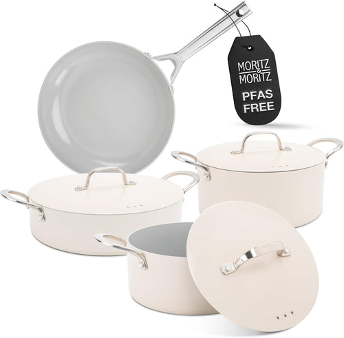 7-Piece Cast Aluminum Pot and Pan Set with Lids by Moritz & Moritz