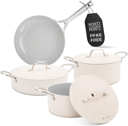 7-Piece Cast Aluminum Pot and Pan Set with Lids by Moritz & Moritz