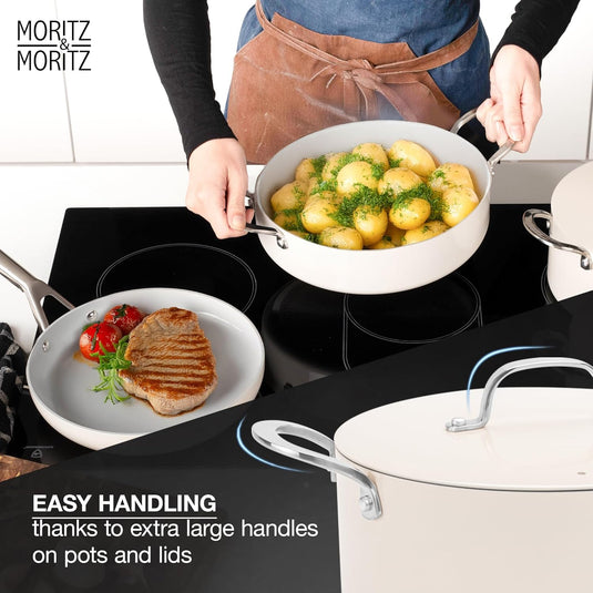 7-Piece Cast Aluminum Pot and Pan Set with Lids by Moritz & Moritz